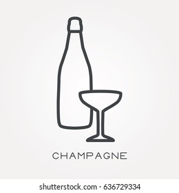 Line icon champagne