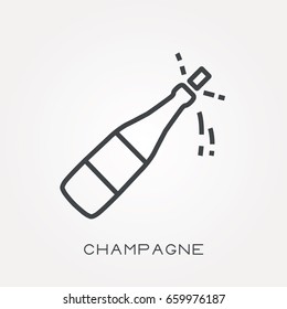 Line icon champagne