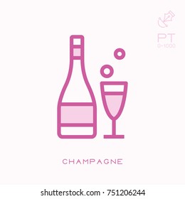 Line icon champagne