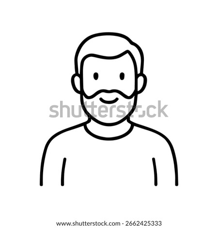 line icon character man with beard vector on white background
Vector line icon character