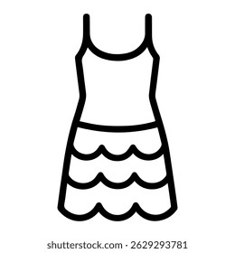 line icon charleston dress on white background vector
Vector icon clothes and shoes