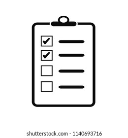 Line icon check list isolated on white background. Vector illustration. Done list.