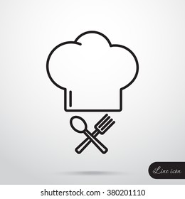 Icono de línea - chef