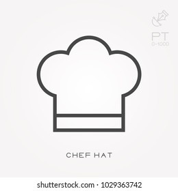 Line icon chef hat