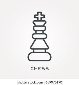 Line icon chess