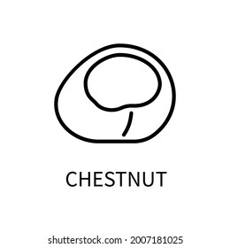 Line Icon Chestnut In A Simple Style. Vector sign in a simple style isolated on a white background. Original size 64x64 pixels.