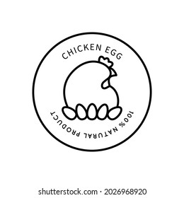 Line Icon Chicken Egg. Natural Product. In A Simple Style. Vector sign in a simple style isolated on a white background.