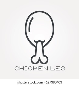 Line icon chicken leg