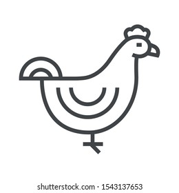 Line icon chicken. Simple vector illustration with ability to change.