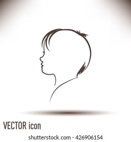 Line icon- a child silhouette vector.