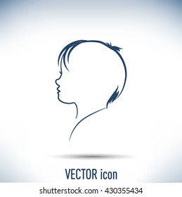 Line icon- a child silhouette vector.