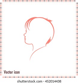 Line icon- a child silhouette vector.