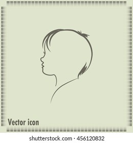 Line icon- a child silhouette vector.