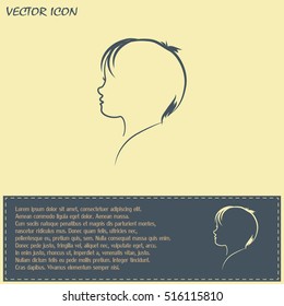 Line icon- a child silhouette vector.