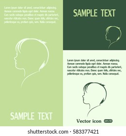 Line icon- a child silhouette vector.
