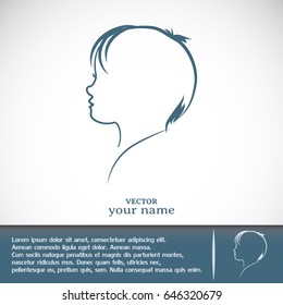 Line icon- a child silhouette vector.