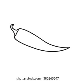 Line icon chili pepper on a white background. Vector illustration.