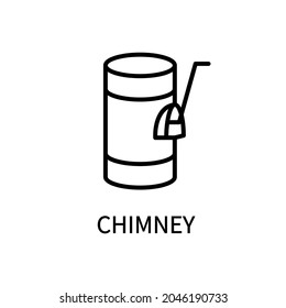Line Icon Chimney In Simple Style. Vector sign in a simple style isolated on a white background