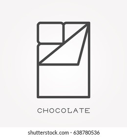 Line icon chocolate
