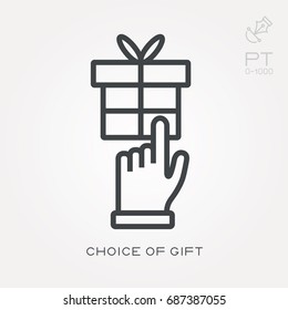 Line icon choice of gift
