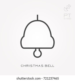 Line icon christmas bell