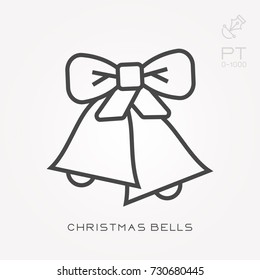 Line icon christmas bells