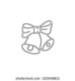 Line icon Christmas element. Outline icon Christmas decor bell hand drawing new year element for sticker card invitation sketching new year's decorative elements line sign christmas collection