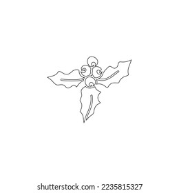 Line icon Christmas element. Outline icon christmas tree decor hand drawing new year's tree element for sticker card invitation sketching new year's decorative elements line sign christmas collection