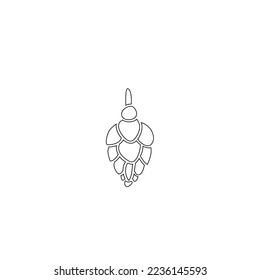Line icon Christmas element. Outline icon christmas tree accessorie hand drawing new year element for sticker card invitation sketching new year's decorative elements line sign christmas collection