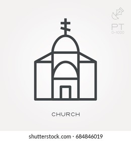 Line icon church