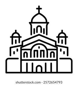 A line icon of church building 