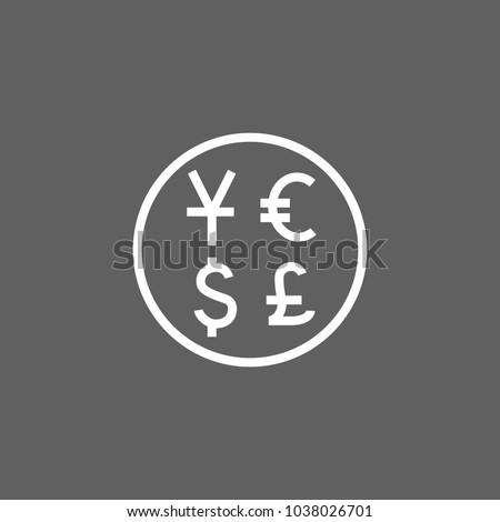 Line Icon Circle Euro Dollar Yen Stock Vector Royalty Free - 