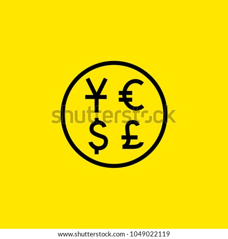 Line Icon Circle Euro Dollar Yen Stock Vector Royalty Free - 
