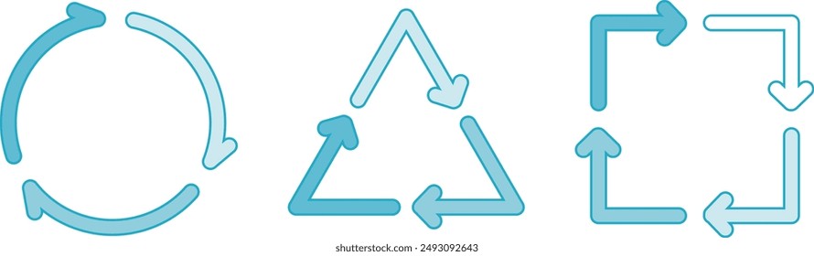 Liniensymbol des Kreises, Dreiecks und Quadrats