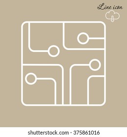 Line icon- Circuit board