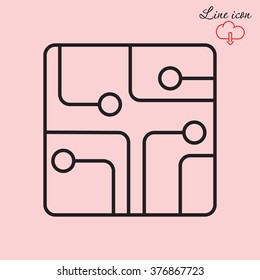 Line icon- Circuit board