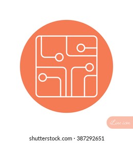 Line icon- Circuit board