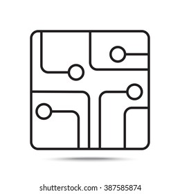 Line icon- Circuit board