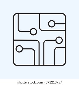 Line icon- Circuit board