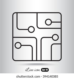 Line icon- Circuit board