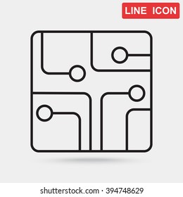 Line icon- Circuit board