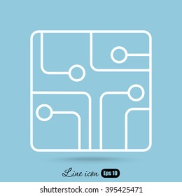 Line icon- Circuit board