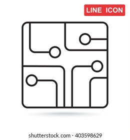 Line icon- Circuit board