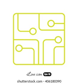 Line icon- Circuit board