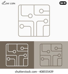 Line icon- Circuit board