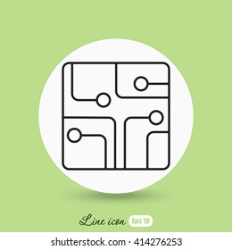 Line icon- Circuit board