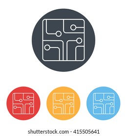 Line icon- Circuit board