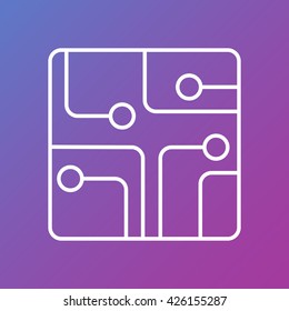 Line icon- Circuit board