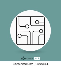 Line icon- Circuit board