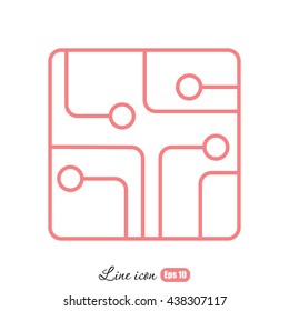 Line icon- Circuit board